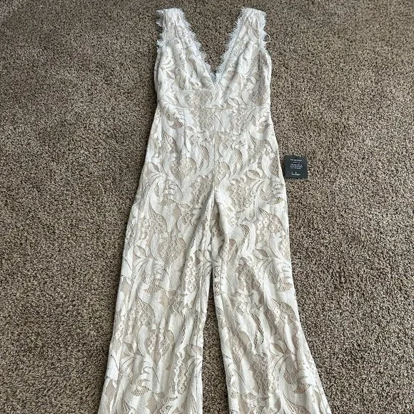 Lulu's Cream Lace Jumpsuit - Picture 6 of 6